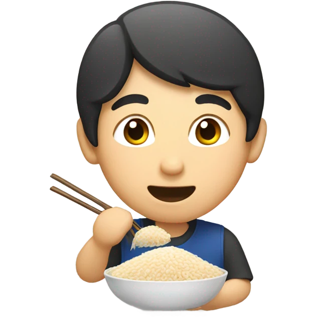 Asian eating rice emoji