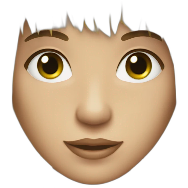 Chica con flequillo rubia con ojos verdes emoji