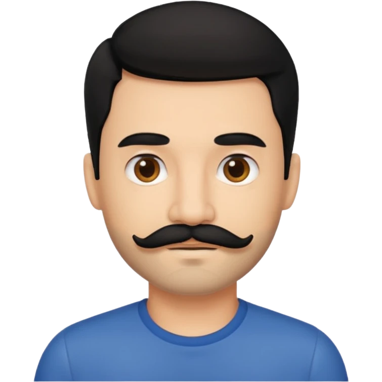 A men with black hair, little beard and mustache, a bit darker skin emoji