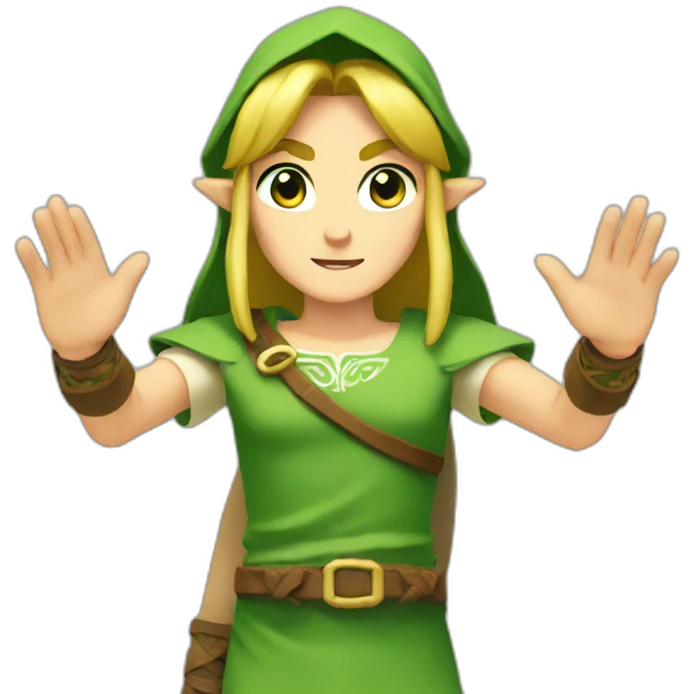 link zelda with open hands emoji