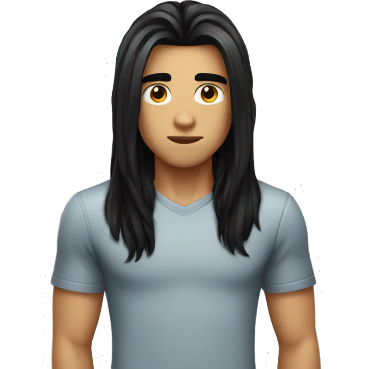 long black hair boy attitude  emoji