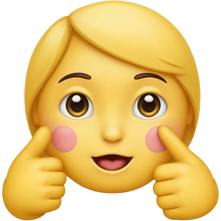 Shy emoji pointing fingers emoji