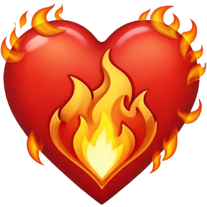 Heart with fire emoji