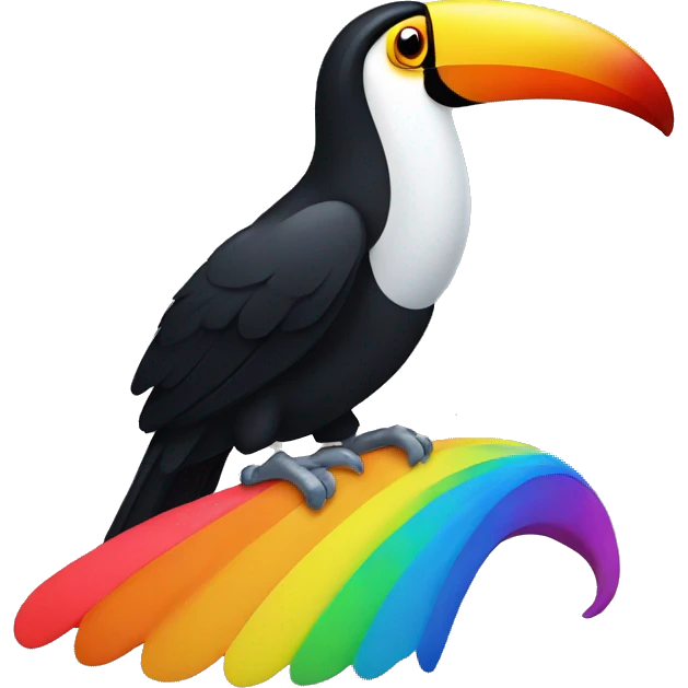 a toucan with rainbow eyes  emoji