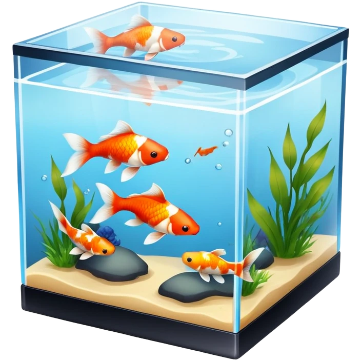 Cube fish tank koi fish emoji
