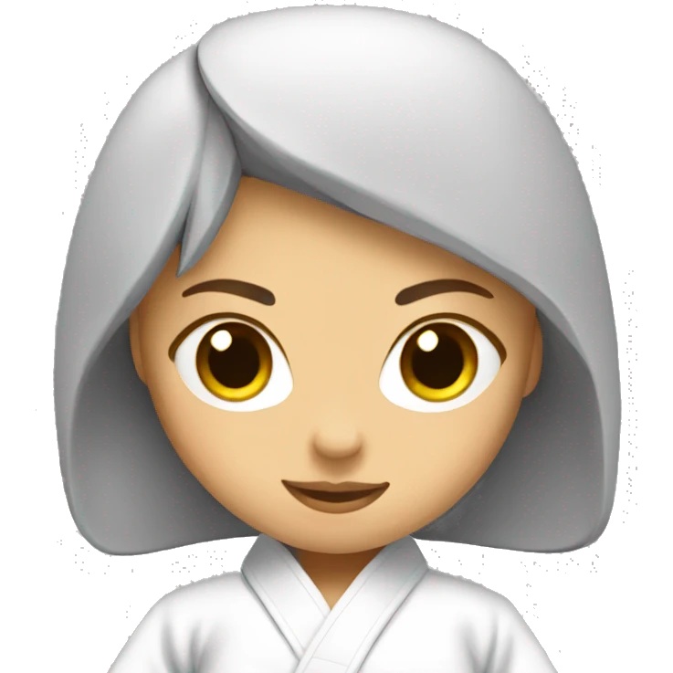 White belt jujitsu girl emoji