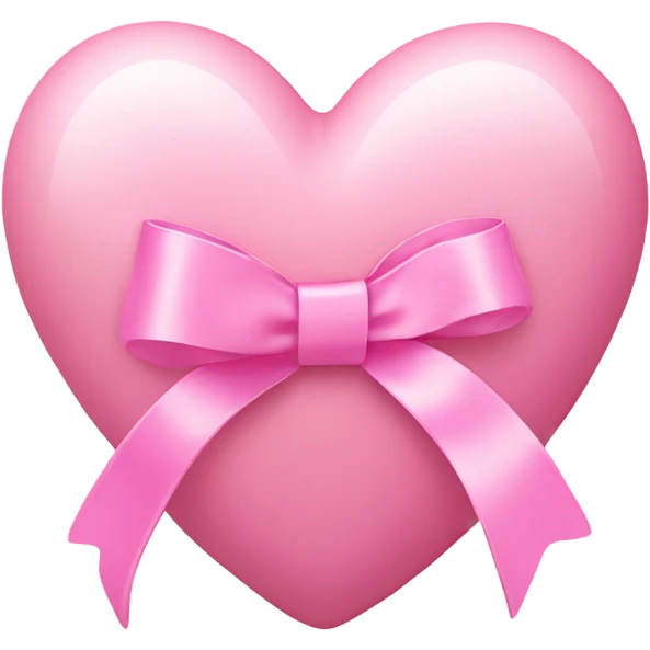 Pastel pink heart with pink ribbon emoji