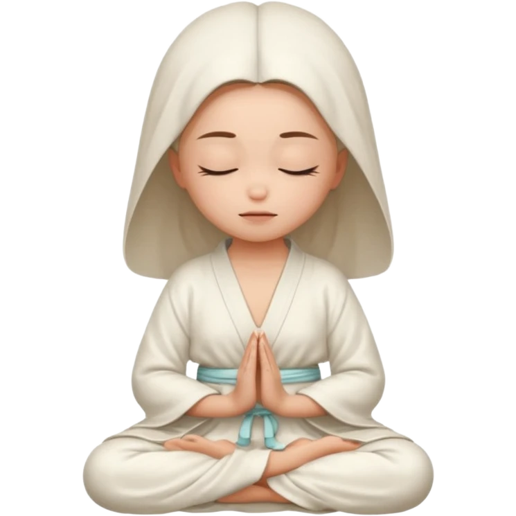 girl meditation eyes closed. without circel. emoji