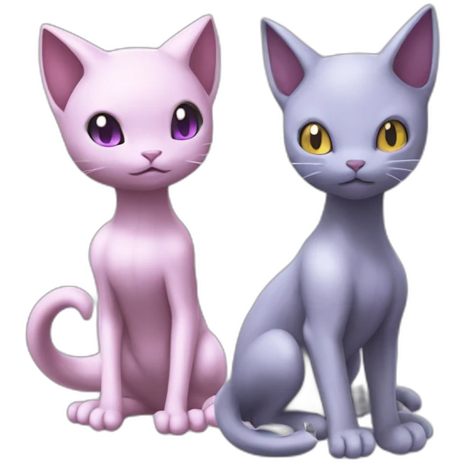 Mewtwo and mew pokemon emoji