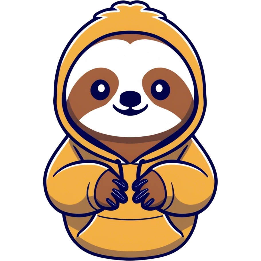 Sloth wearing sweatshirt emoji