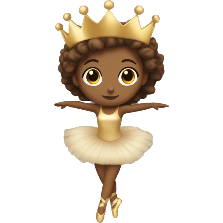  brown ballerina gold wings gold crown emoji