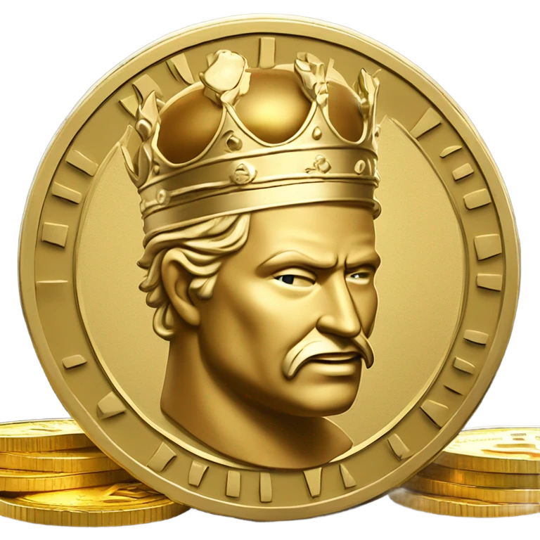 King coin eating bitcoin  emoji