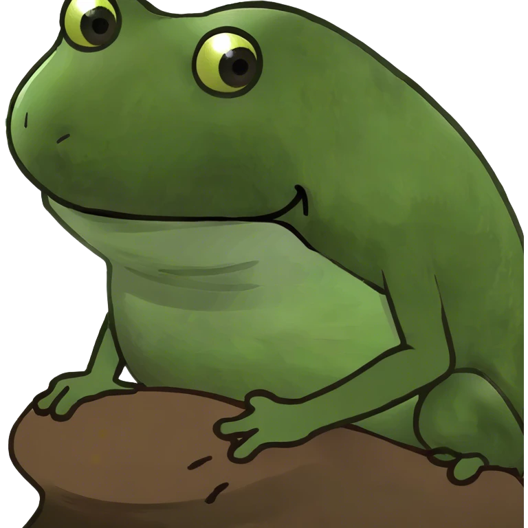 Frog on a turd emoji