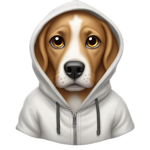 Dog wearing a hoodie  emoji