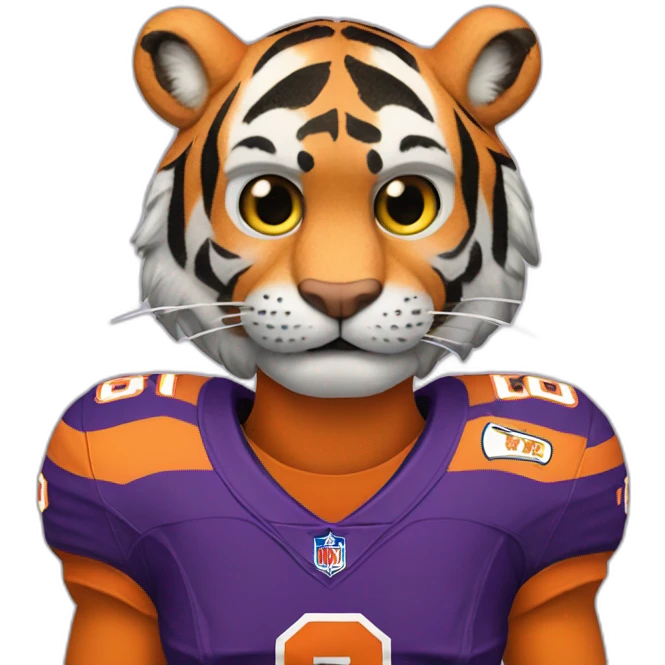 tiger dressed as joe burrow emoji