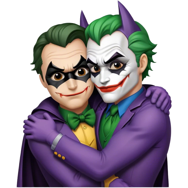 batman and joker hugging emoji