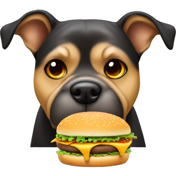 Dog eatting a hamburger  emoji