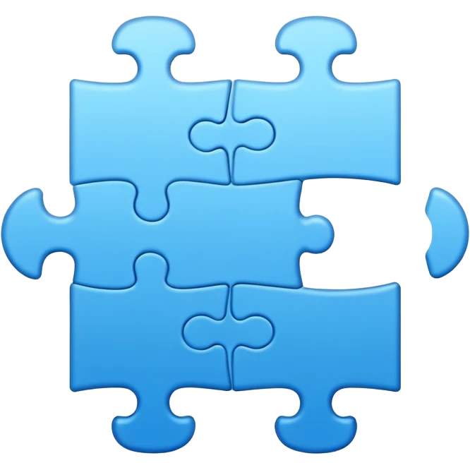 puzzle piece emoji in blue professional design for business presentation, clean edges, modern corporate aesthetic emoji