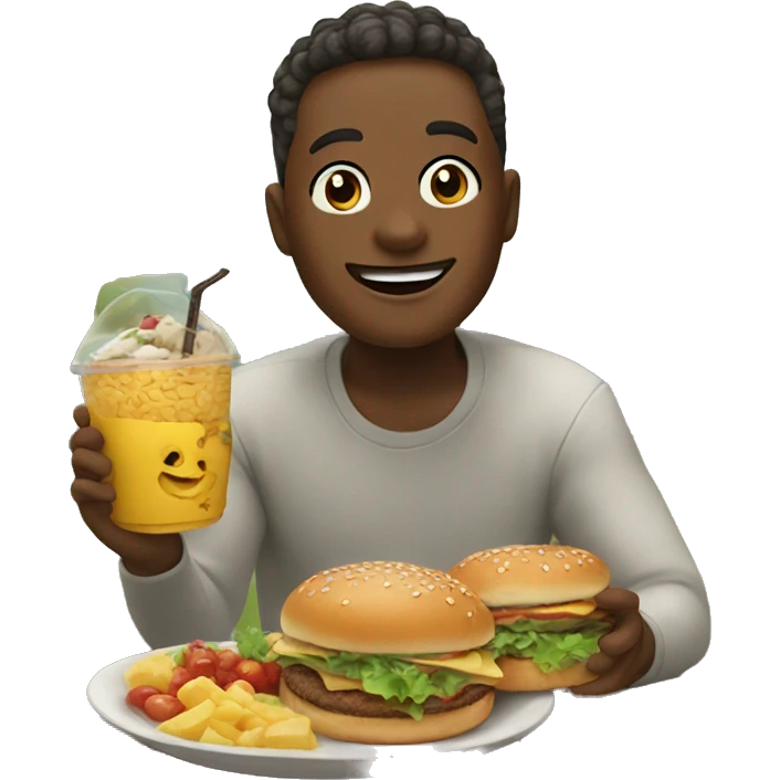 happy moment outdoors with food emoji