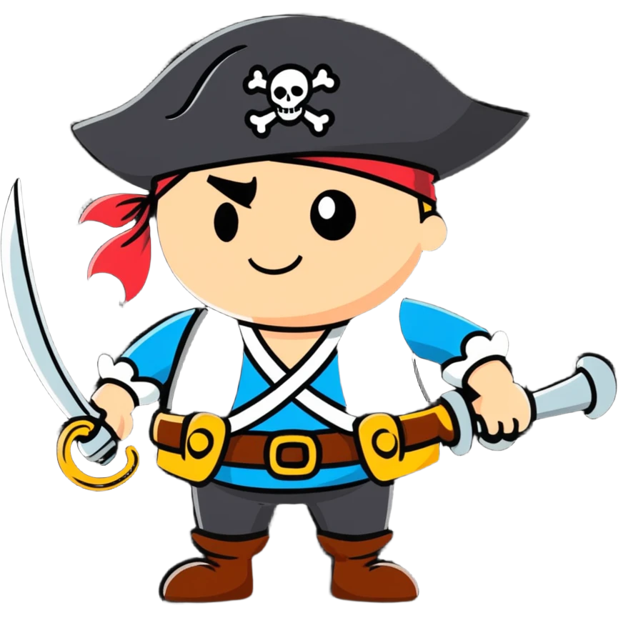 korsan pirate character cartoonish sticker emoji