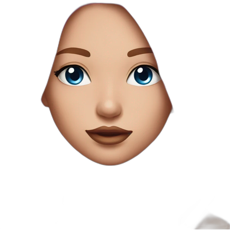 sexy; rock; leather; girl; pink and blue long smooth hair; emoji