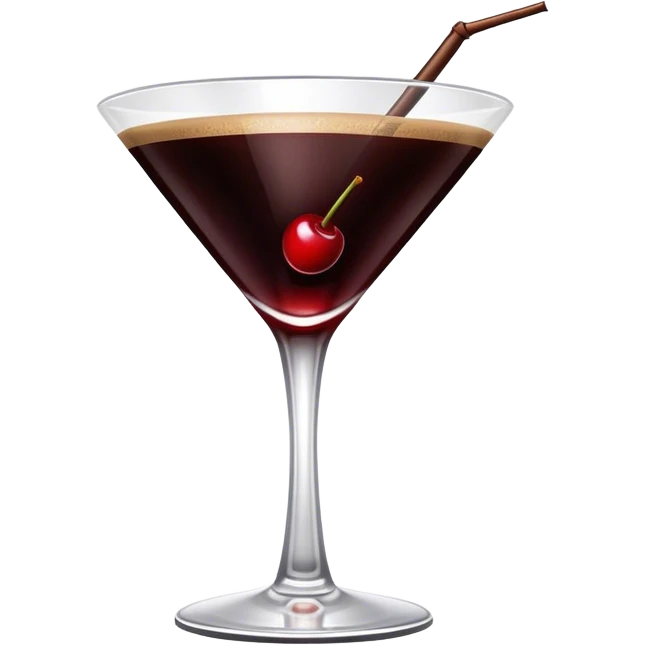Cherry espresso martini with one red cherry emoji