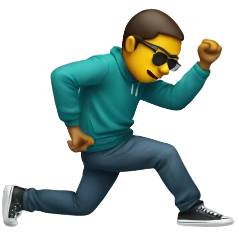 a person dabbing emoji
