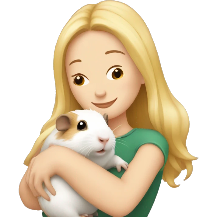 Blonde Woman hugging a guineapig emoji