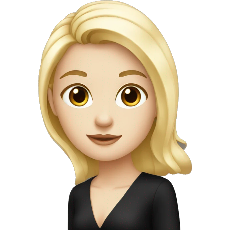 elegant white girl in black dress emoji