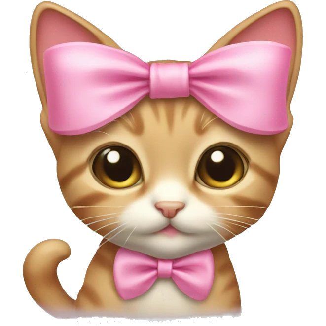 Kitten with pink bow emoji