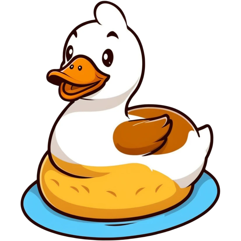 freshly baked bread in duck shape with steam rising emoji