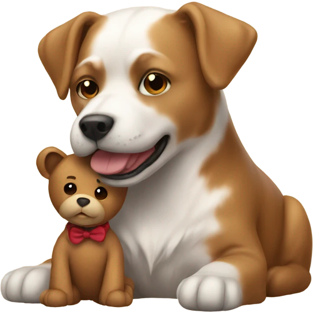 Dog with teddy bear emoji