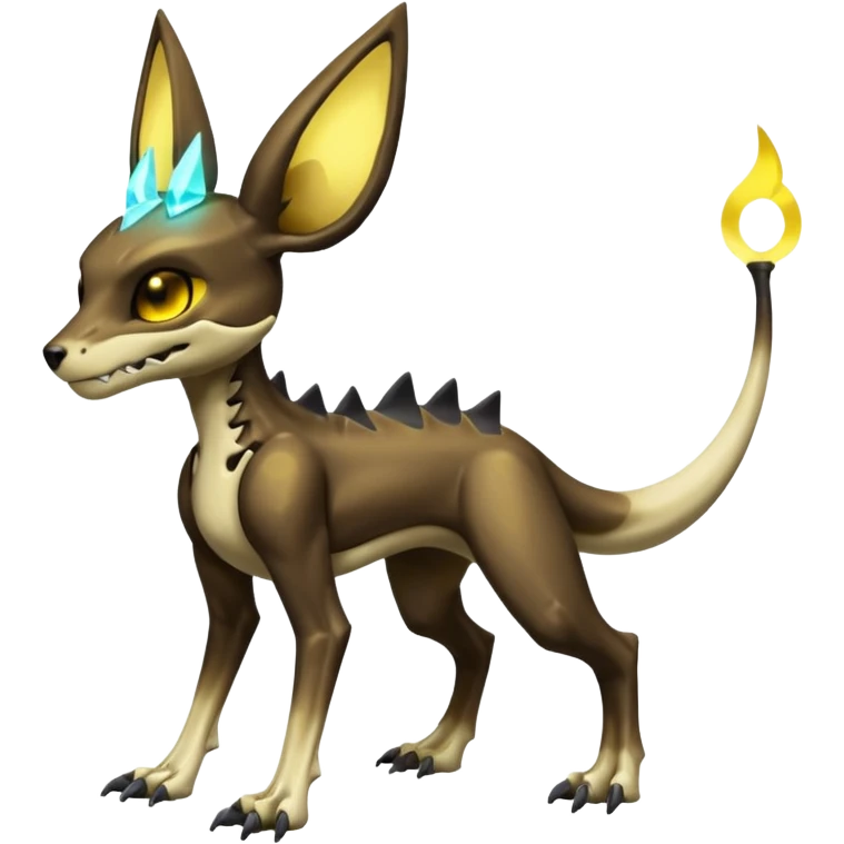 Skeletal-CyborgManectric-Electrike-Lucio-Cubone-Umbreon-Marowak-Draco-Fakémon-hybrid-creature (full body), 4 legs emoji