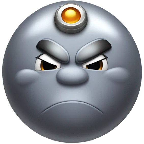 Metal cute mad Kirby Gray ball driving on car wheels with mad eyebrows game emoji
