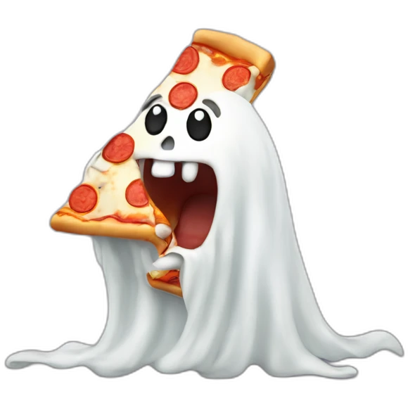 Ghost eating pizza emoji