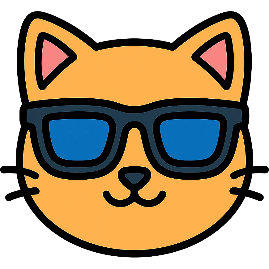 A cat wearing sunglasses emoji