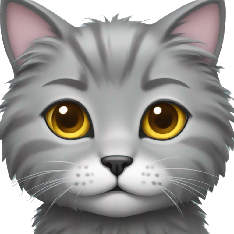 grey fluffy cat emoji