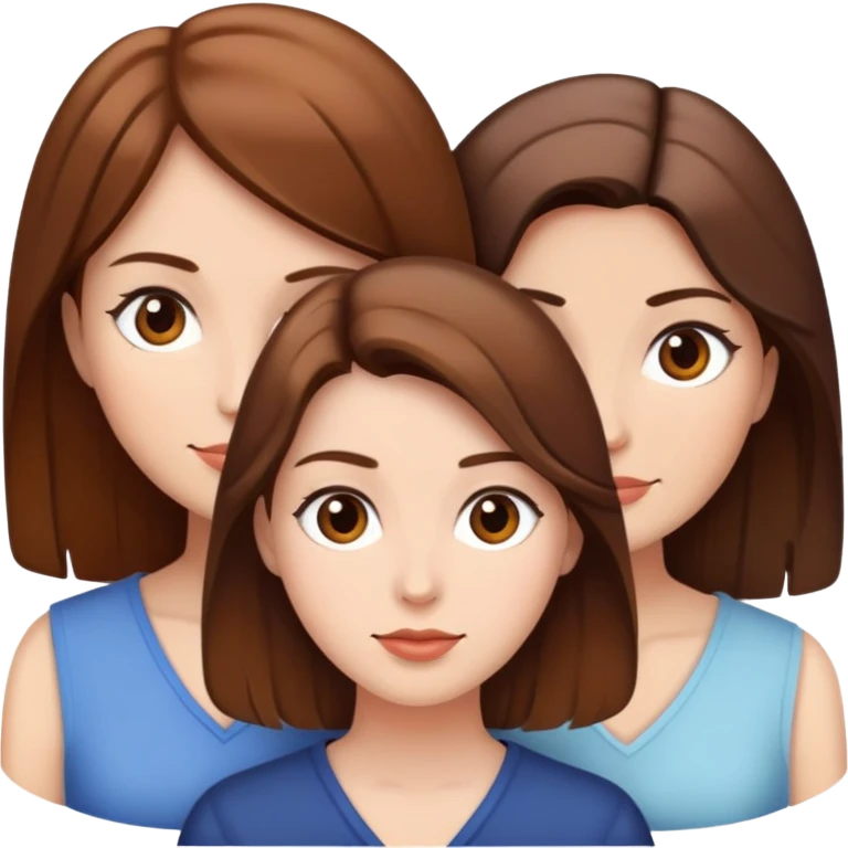 Three Woman with Brown hair emoji