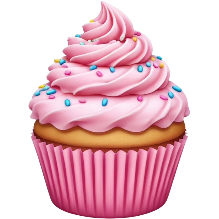 Cupcake with pink icing emoji