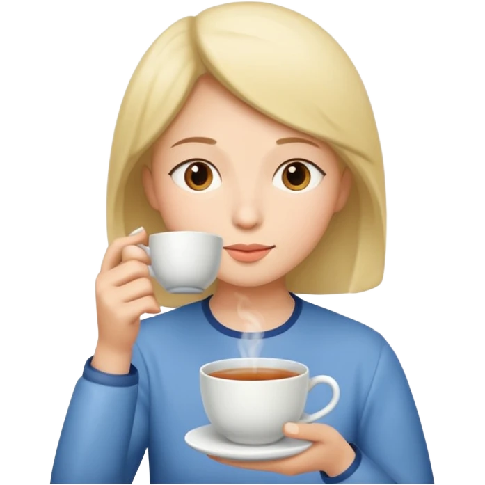 Sipping tea emoji