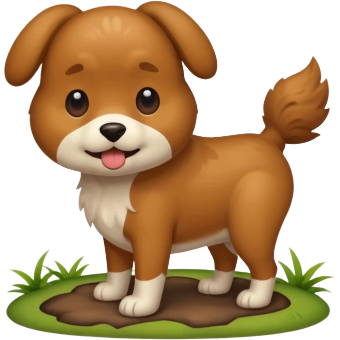 Dog pooping emoji