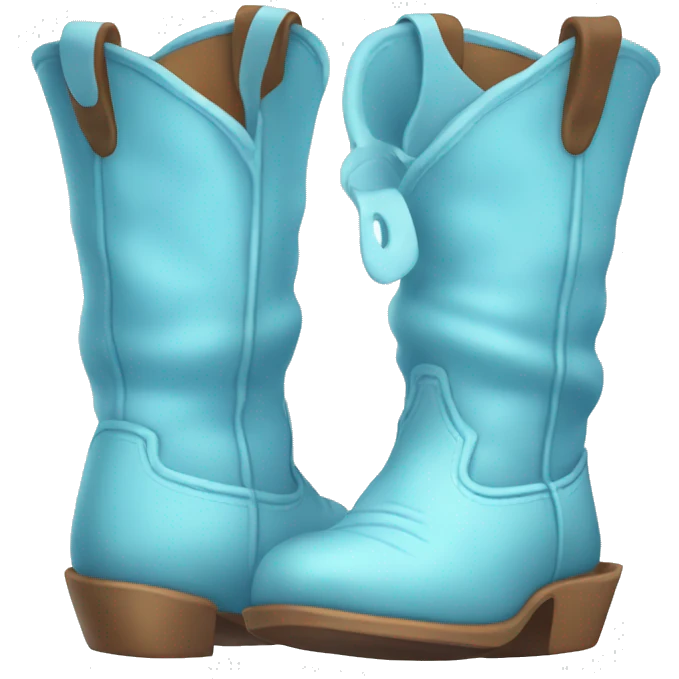 baby blue cowboy boots emoji