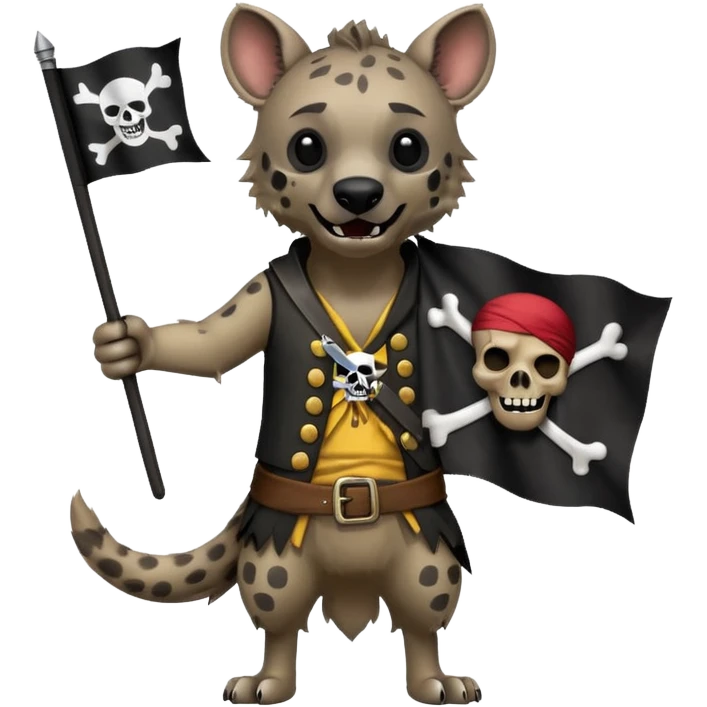 Hyena with pirate flag emoji