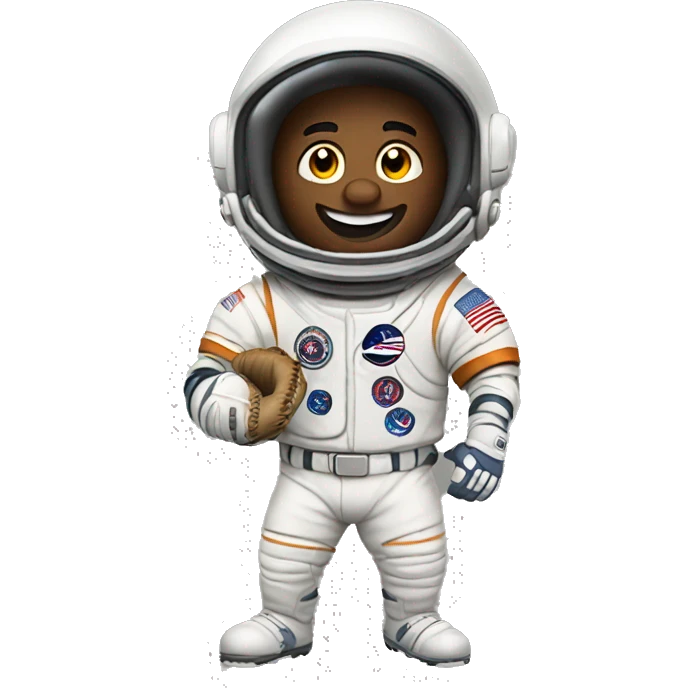 Astronaut playing baseball emoji