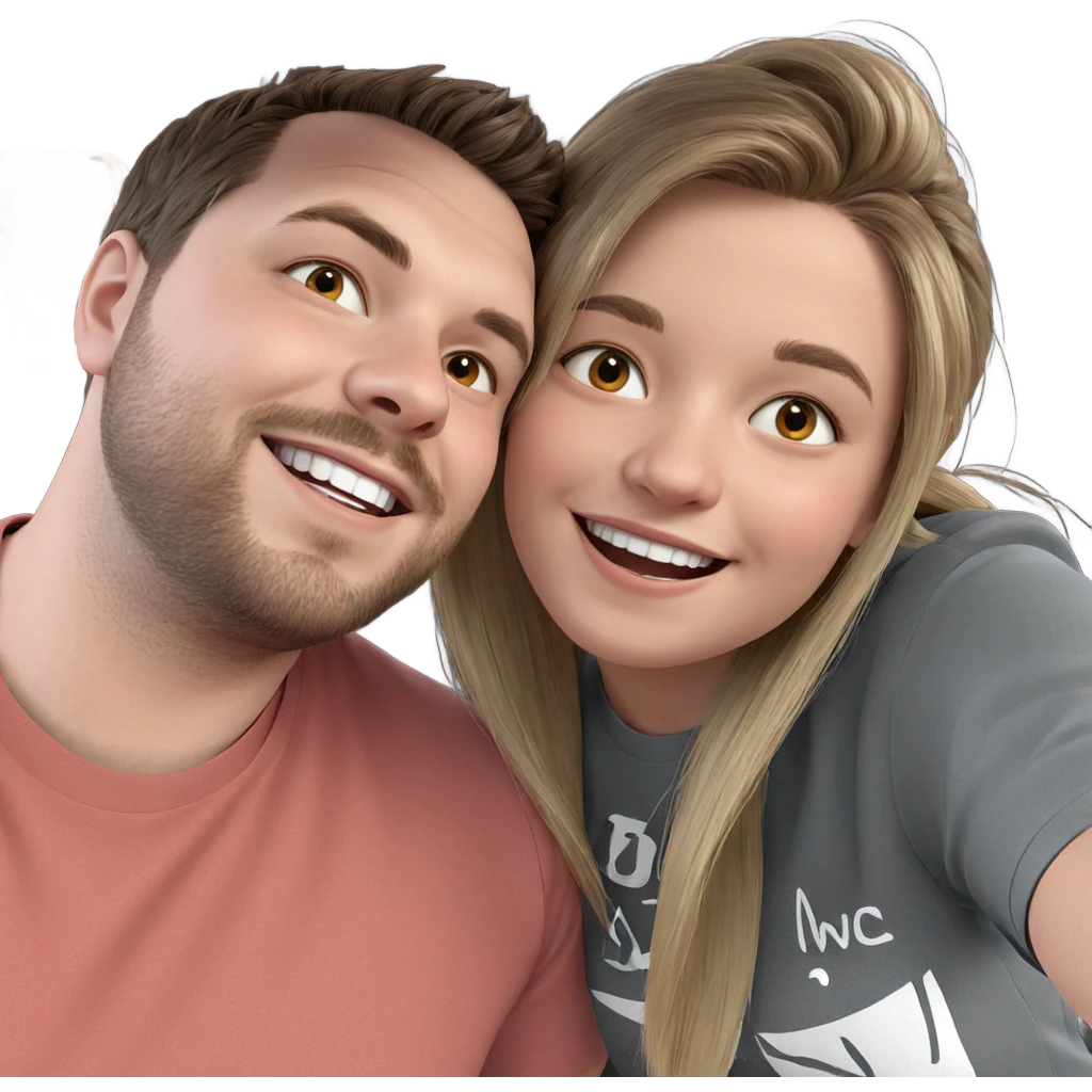 smiling couple selfie moment emoji