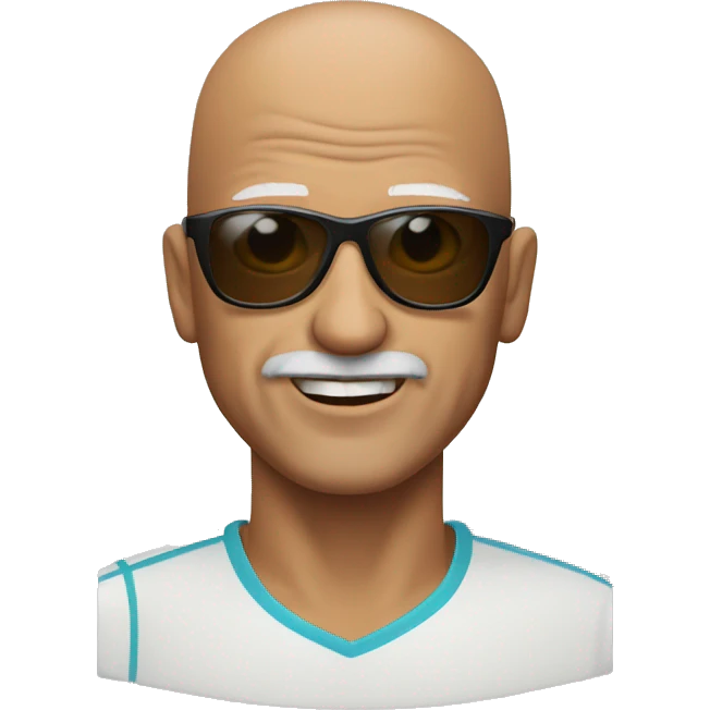 65yo man tennis bald sunglasses  emoji