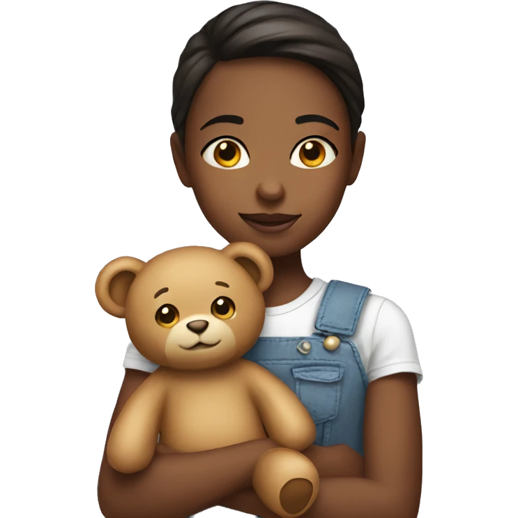 girl with teddy  emoji