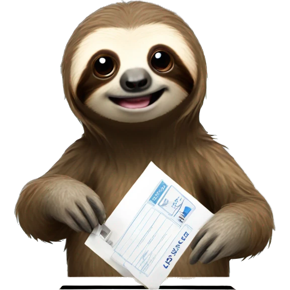 sloth voting at ballot box emoji