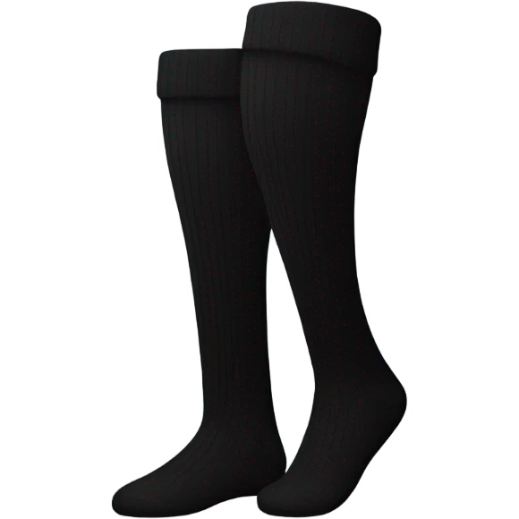  Plain Black  very long socks emoji