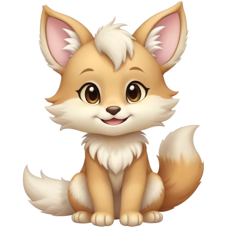 Kawaii bright fantasy ethereal anthro fursona animal with a tufted tail and round ears emoji